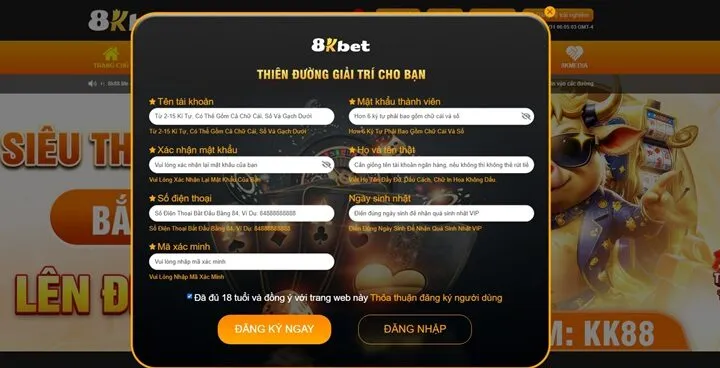 Đăng ký 8KBET như thế nào?