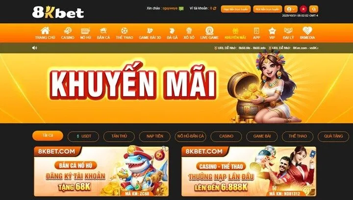 Lý do không thể bỏ lỡ khuyến mãi 8KBET