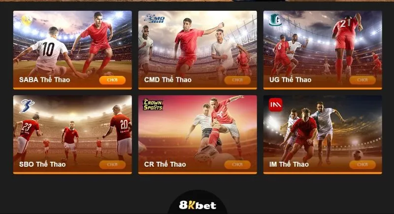 Khám phá sảnh thể thao 8kbet: các phân mục nổi bật